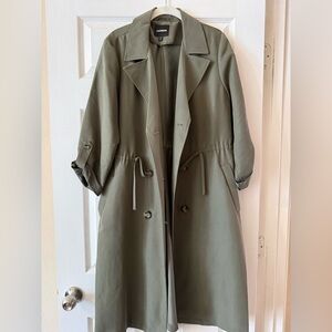Express Sage Green Trench Coat